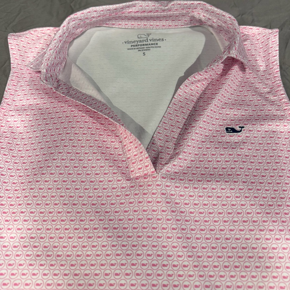 Vineyard Vines Pink Patterned Polo
